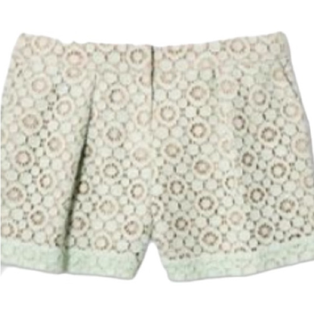 Victoria Beckham size 12 green lace shorts  flat front pockets lined NWOT - Picture 6 of 16
